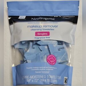 Neutrogena makeup remover cleansing towelettes Singles fragrance free NEW